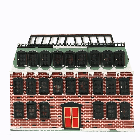 Hölzerner Leuchtender Weihnachts-Adventskalender Haus Mit 24 Schubladen LED Countdown Dekoration Für Das Zuhause