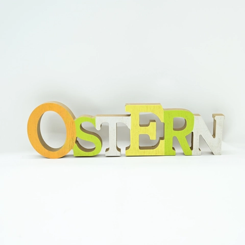Ostern Holz Tischdeko Mehrfarbig Buchstaben OSTERN Dekoration Für Zuhause Tisch Party Rustikaler Stil Feiertagsdekoration