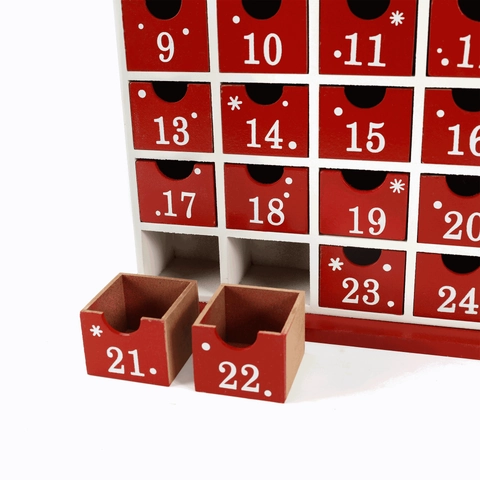 Calendrier De L'Avent En Bois Forme De Maison Avec Tiroirs Calendrier De Compte À Rebours Pour Décoration De Fête Noël