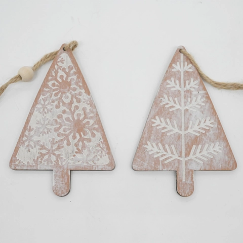 Rustikale Holz Weihnachtsbaum Schneeflocke Hängende Ornamente Vintage Holz Weihnachtsbaum Anhänger Für Haus Urlaub Festliche Party Deko