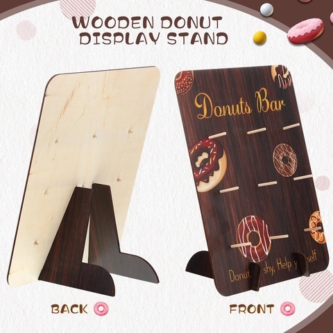 Espositore da Parete in Legno per Ciambelle Decorazione Festa Donuts Bar Supporto per Matrimonio Compleanno Centrotavola