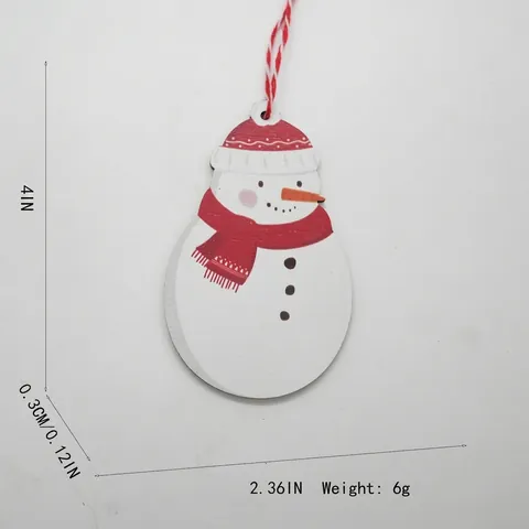 Adornos Colgantes de Madera de Muñeco de Nieve de Navidad Decoración de Árbol de Navidad Colgante de Madera Pintado a Láser