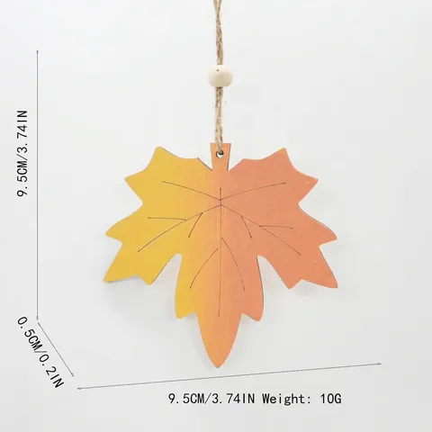 Gradient Ahornblatt Holz Hängende Dekoration Mit Hanfseil Holzperle Für Erntedankfest Herbst Haus Wand Fenster Party Deko