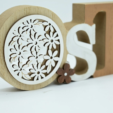 Decoración de Letras de Madera de Pascua Letrero Ostern Con Conejo Y Flores Adorno de Mesa Rústico para Hogar Fiesta Regalo
