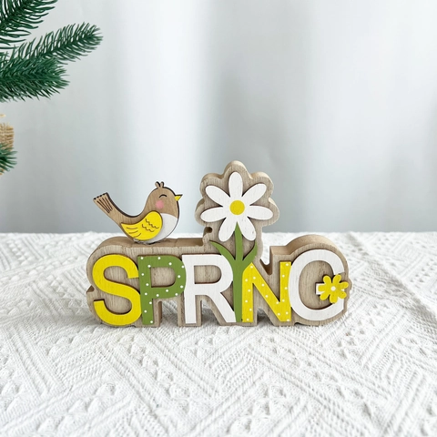 Holz Frühlingsbuchstaben Tischdeko Mit Vogel Blume Dekorativ Rustikal Ostern Holzschild Desktop Ornament Dekoration