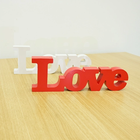 Valentinstag Holz Liebe Buchstabe Tischdekoration Romantische Hochzeit 3D Herz Ornament Für Zuhause Büro Schreibtisch Deko