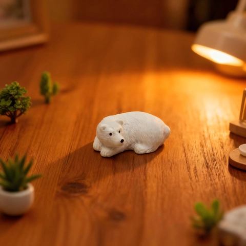 Kreative Mini Eisbären Figuren Set Für Mikro-Landschaft DIY Garten Deko PE Weiß Tier Skulptur Heim Schreibtisch Ornamente