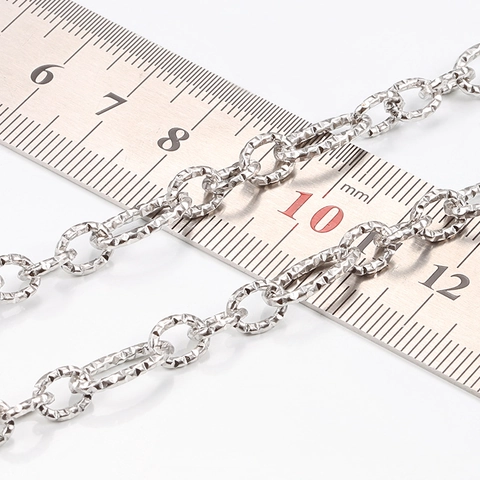 Stainless Steel Patterned O Chain Diamond Cut Cross Links DIY Necklace Bracelet Jewelry Making Accessories Unisex Metal Chain