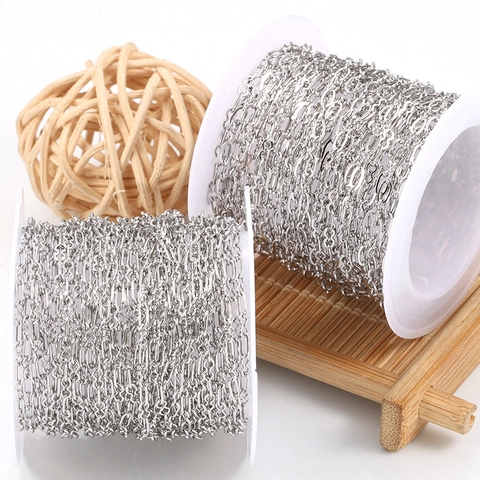 Catena Rotonda a 8 in Acciaio Inossidabile Catena a Croce per DIY Collane Bracciali Forniture per Gioielli Minimalista
