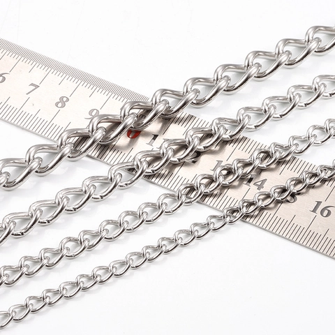 Chaîne Gourmette en Acier Inoxydable Poli pour Bijoux DIY Chaîne à Maillons Torsadés pour Colliers Bracelets