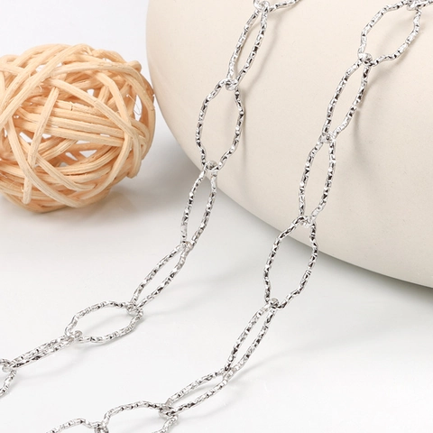 Hip Hop Punk Stainless Steel Hammered Rhombus Starry Chain DIY Necklace Bracelet Jewelry Making Accessory For Men Women