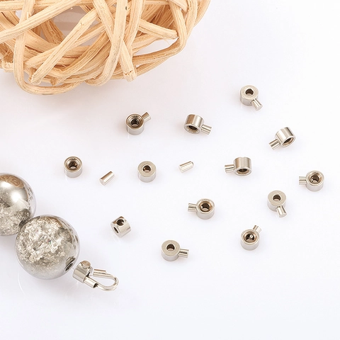 Stainless Steel Positioning Crimp Beads Findings For DIY Bracelet Necklace Making Jewelry Connectors End Buckle Accents