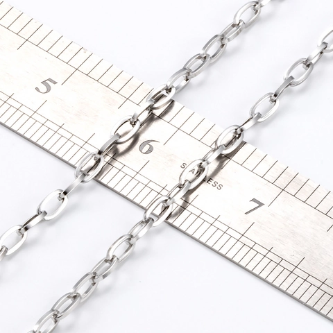 Durable Stainless Steel DIY Jewelry Making Chain Square Wire Cross Link O Chain Non-Fading Metal Chain For Necklaces Craft