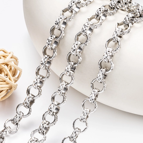 Edelstahl Diamantschliff-Muster O-Kette Für DIY Halskette Armband Herstellung Punk Stil Silber Stahl Farbe Schmuckkette Zubehör