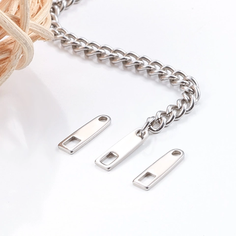 Polished Stainless Steel Rectangle Tail Tag Blank Pendants For Jewelry Making DIY Extension Chain Finding Accessories