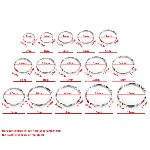 304 Stainless Steel Double Loop Split Rings Silver Steel Color Keychain Connector For DIY Jewelry Making Findings