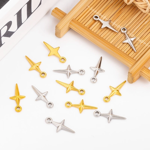 Ciondolo Croce Esagramma in Acciaio Inossidabile Ciondolo a Stella per Creazione di Gioielli DIY Collane Ciondolo Oro Argento