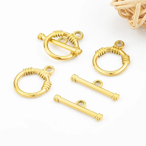 Ensemble Fermoir Toggle en Acier Inoxydable Boucle OT pour Bracelet Collier Fabrication de Bijoux DIY Connecteurs O Ring T Bar