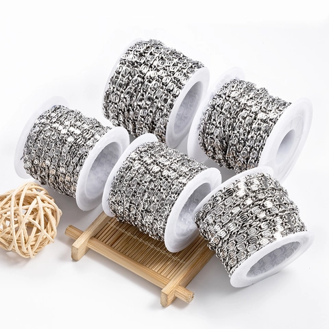 Cadena de Esvástica de Alambre Cuadrado de Acero Inoxidable para Hacer Joyas de Bricolaje Collar Pulsera Accesorios de Cadena de Eslabones Plata