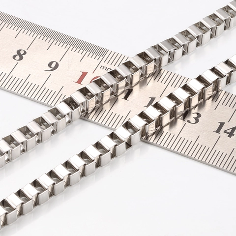 Stainless Steel Box Chain Minimalist DIY Necklace Bracelet Chain For Men Women Non Fading Waterproof Jewelry Making Link Chain