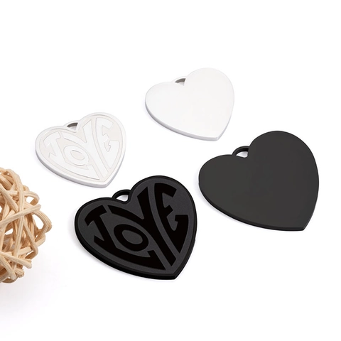 DIY Stainless Steel Polished Large Heart Pendant Necklace Accessories With Love Cutout For Jewelry Making Gold Silver Black