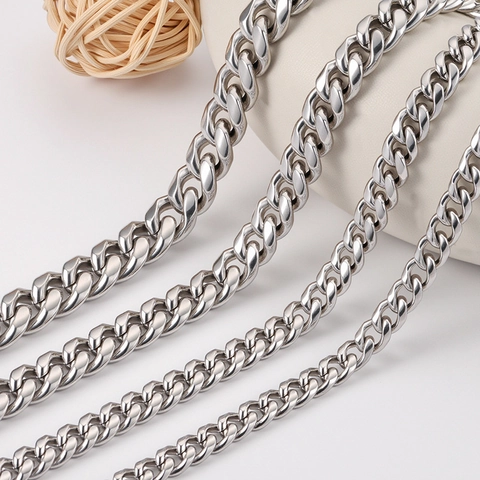 Chaîne à Maillons Cubains en Acier Inoxydable Pour La Fabrication de Bijoux DIY Colliers Bracelets Accessoires de Chaîne