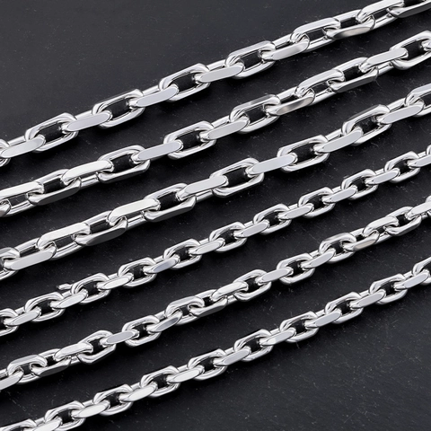 Chaîne à Maillons Ovales en Acier Inoxydable Poli Imperméable Inaltérable DIY pour Fabrication de Colliers Bracelets Bijoux