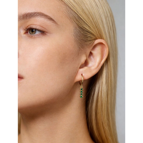 925 Sterling Silver Colorful Zirconia Hoop Earrings For Women Fashion Geometric Circle Dangle Ear Buckle Jewelry Gift