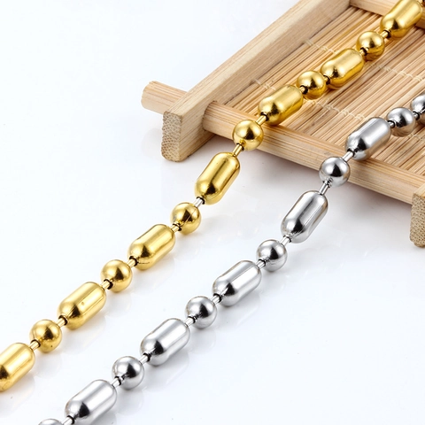 Stainless Steel Bead Chain Ball Chain Long and Short Bead Chains For DIY Jewelry Making Necklace Bracelet Clothing Accessory Supplies