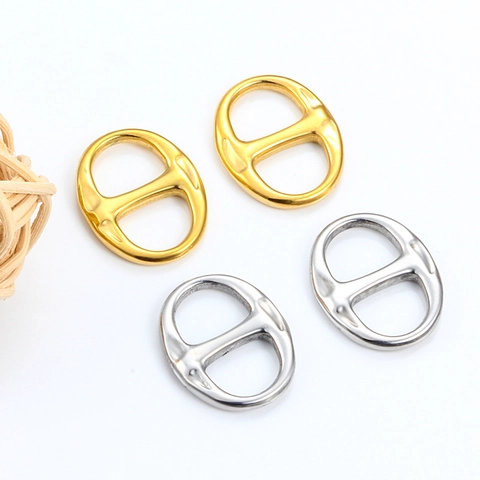 Chiusura a Naso di Maiale in Acciaio Inossidabile Accessorio per Gioielli DIY per Collana Bracciale Oro Argento