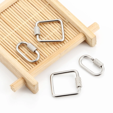 Stainless Steel Screw Clasp Connectors Square Oval Links For DIY Jewelry Making Necklaces Bracelets Accessories Hardware