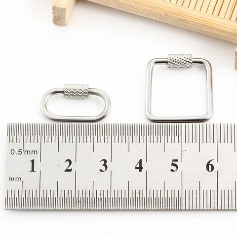 Stainless Steel Screw Clasp Connectors Square Oval Links For DIY Jewelry Making Necklaces Bracelets Accessories Hardware