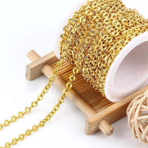 Catena a Croce Goffrata In Acciaio Inossidabile Per Collana Fai Da Te Bracciale Creazione Gioielli Conservazione Colore Oro Argento
