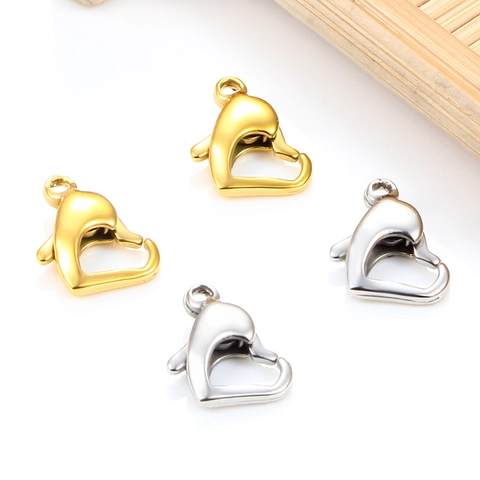 Chiusura a Moschettone a Forma di Cuore in Acciaio Inossidabile Connettore per Gioielli Fai-da-te per Bracciale Collana