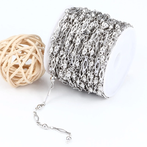 Stainless Steel Rhombus Lantern Bead Chain DIY Jewelry Making Supplies Handmade Necklace Bracelet Accessories 3.6 Silver Color