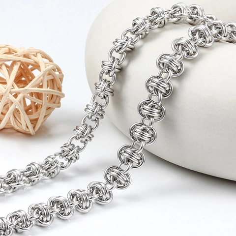 Stainless Steel Circle Link Chain Byzantine Style Handmade DIY Jewelry Making Chain For Necklace Bracelet Punk Accessory