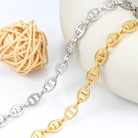 Catena in Acciaio Inossidabile a Naso di Maiale per Creazione di Collane e Bracciali DIY Componenti per Gioielli alla Moda