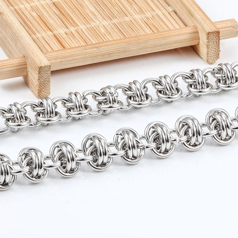 Stainless Steel Circle Link Chain Byzantine Style Handmade DIY Jewelry Making Chain For Necklace Bracelet Punk Accessory