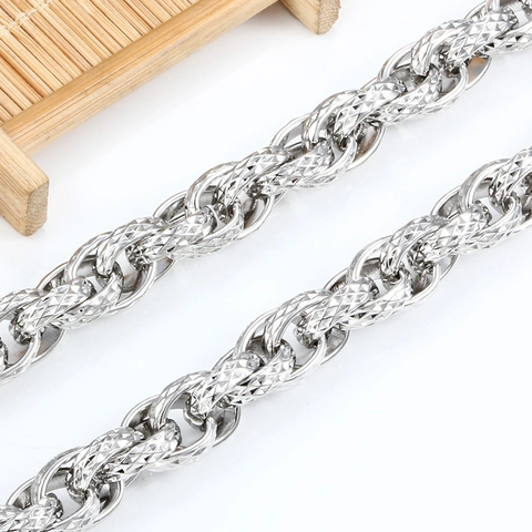11mm Stainless Steel Diamond Cut Link Chain For DIY Jewelry Making Men Women Punk Necklace Bracelet Crafting Findings