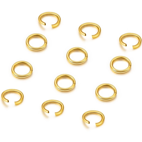 Anneaux de Jonction en Acier Inoxydable pour la Fabrication de Bijoux Connecteurs Ouverts Fermés Plaqué Or 18K Or Rose Noir