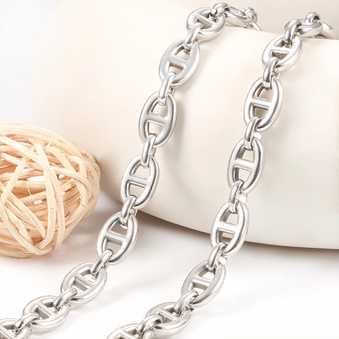 Catena ad Ancora in Acciaio Inossidabile Accessori per Creazione Gioielli DIY Catena Naso di Maiale per Collane Bracciali Unisex Argento
