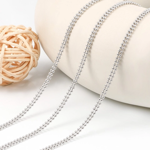 Stainless Steel Double Row Ball Chain Trendy Necklace Bracelet DIY Jewelry Making Findings High Polish Metal Chain