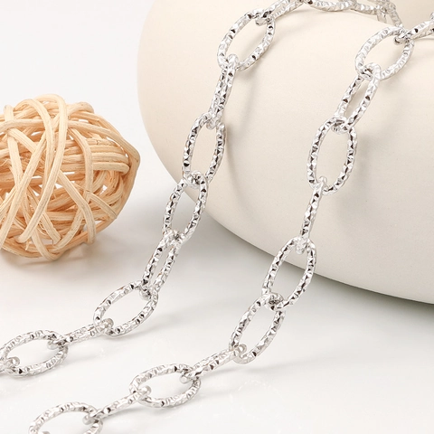 Stainless Steel Baby's Breath Cross Chain Oval Twist DIY Jewelry Making Chain For Necklace Bracelet Punk Style Accessory