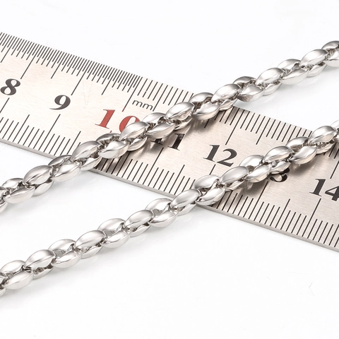 Stainless Steel Coffee Bean Chain For DIY Necklace Bracelet Making Fashion 3D Pig Nose Jewelry Accessories High Quality Silver Tone