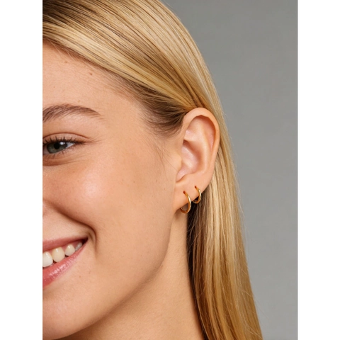 Pendientes de Aro de Plata de Ley 925 Minimalistas para Mujer Pendientes Redondos Geométricos Pulidos Pequeños Grandes Joyería Estilo INS