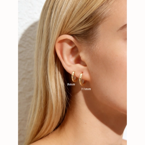 Pendientes de Aro Minimalistas de Plata de Ley 925 para Mujer Moda Geométrica Redonda Pendientes de Botón Joyería Regalo