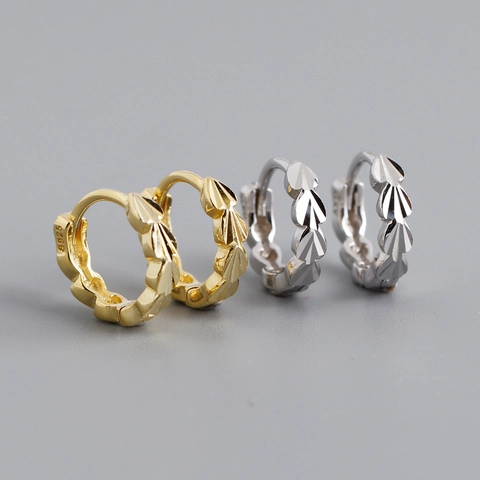925 Sterling Silver Heart Pattern Engraved Hoop Earrings For Women Elegant Gold Silver Huggie Earrings Fashion Commuting Jewelry Gift