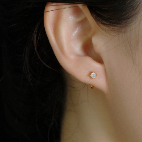 925 Sterling Silver Geometric Hoop Earrings For Women Minimalist Heart Artificial Pearl Zirconia Stud Earrings Gold Platinum Plated Piercing Jewelry