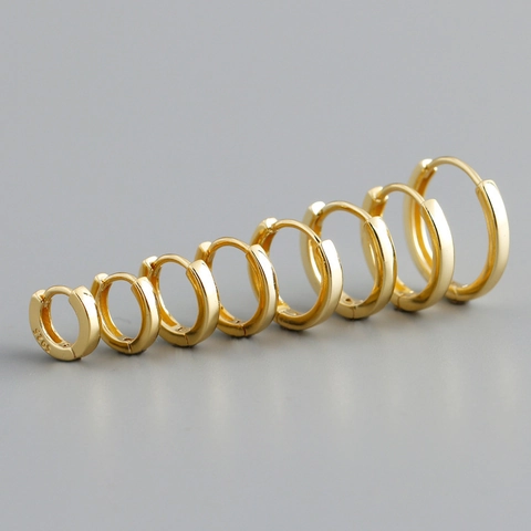 925 Sterling Silver Hoop Earrings For Women Minimalist Huggie Earrings Gold Silver Plated Round Circle Piercing Jewelry