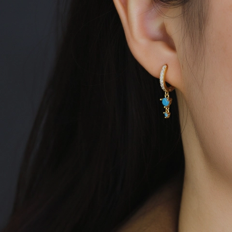 Fashion 925 Sterling Silver Hoop Earrings For Women Colorful Zirconia Tassel Dangle Earrings Gold Platinum Plated Jewelry Gift